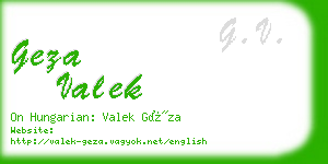 geza valek business card